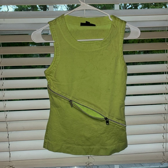 Tops - Small Diesel Neon green top with zipper